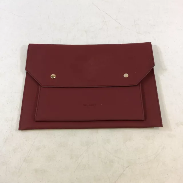 Simpolor Wine Red Waterproof Premium Leather Laptop Sleeve Case For 13.3" Used