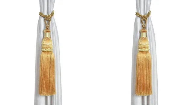 Beautiful Polyester Tassel Rope Curtain Tieback color Golden Lace set of 2 Pcs 3