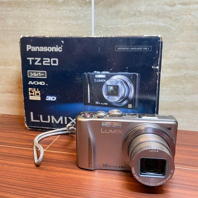 PANASONIC LUMIX DMC-TZ20 Gold Tested Working With Box From Japan