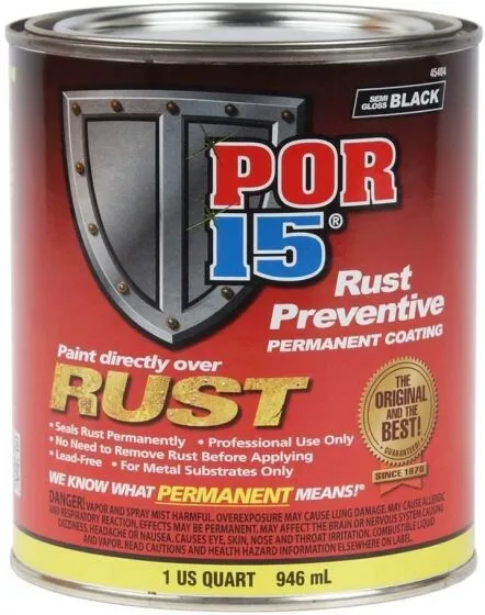 POR-15 45404 Semi Gloss Black Rust Preventive Paint - 1 Quart FRESH STOCK NEW