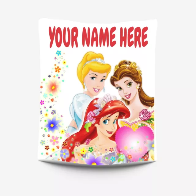 Personalized Blanket for Girls Custom Princess Disney Kids