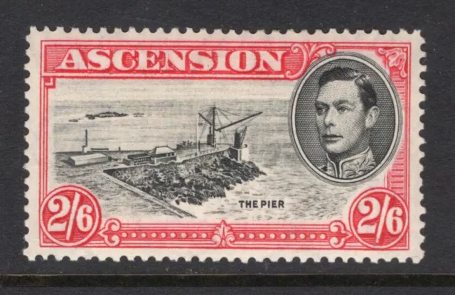 M22770 Ascension 1938 SG45 KGVI: 2/6d black & deep carmine perf 13.5 LMM