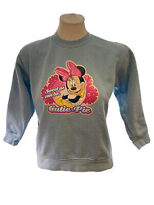 Disney Minnie Mouse Girls Baby Blue Sweatshirt Size 7-8 Years