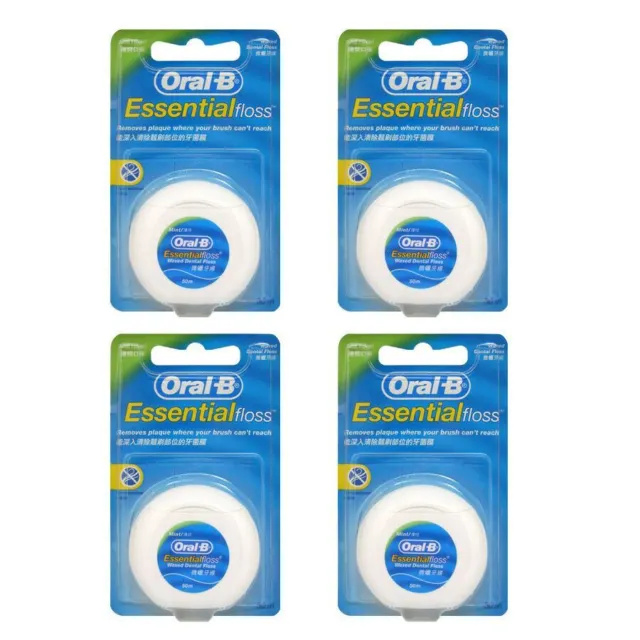 Oral B Essential 50M Floss Mint Waxed - Pack Of 4