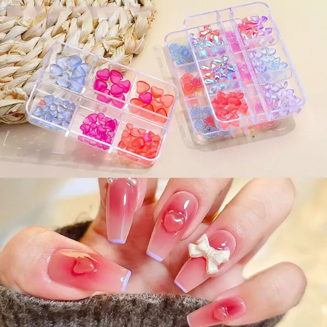 Glitter Nail Art 3D Diy Rose Strass Bijoux Gemmes Mix Nail Art Décoration R