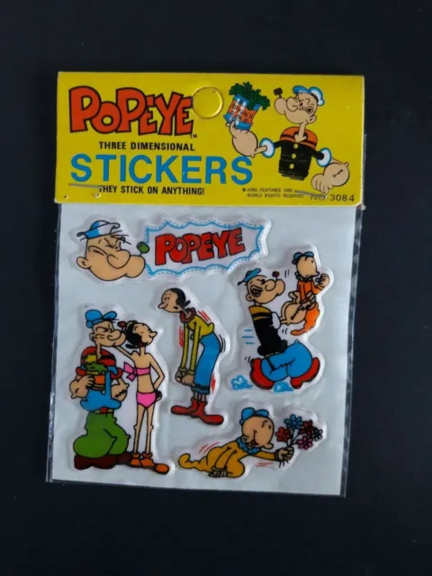 1981 Puffy Sticker Sealed/Mint Popeye Swee' Pea//Popeye/Olive Oyl M