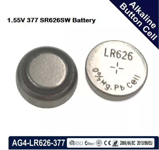 Pila orologi batteria tipo bottone 377 SR626SW LR 626 AG4 silver oxide cell 1,5V