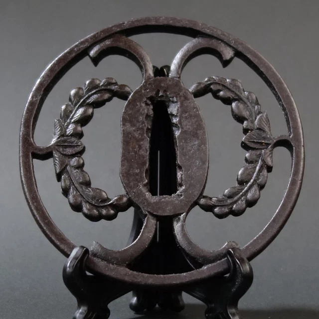 Antique TSUBA Katana Japanese Samurai Sword Guard Parts Koshirae #838