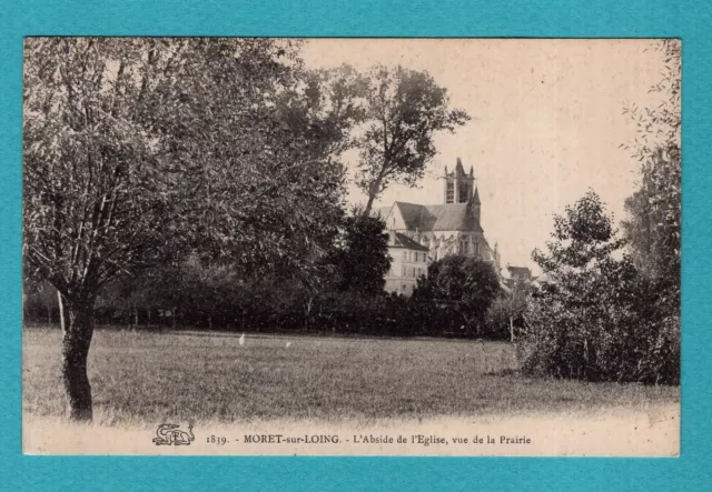 Moret-sur-Loing - the apse of the church...: CPA, old postcard /Nb