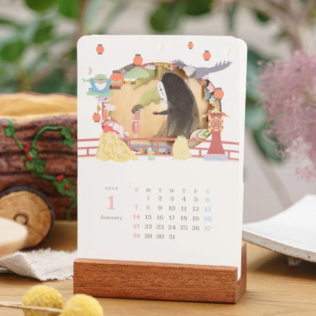 SPIRITED AWAY 2024 Desk Calendar Studio Ghibli Kaonashi Yubaba Hakuryu