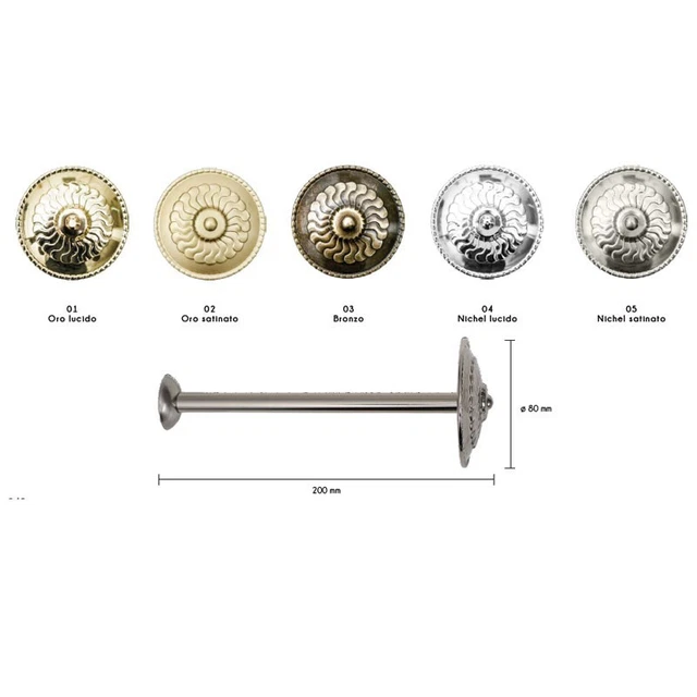 Gancio Porta Embrasse Per Tende - Modello Roma 50mm In Nichel Satinato, Made In Italy - Foto 11