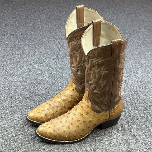 VINTAGE TONY LAMA El Rey Western Boots Mens Brown Full Quill  display picture 2