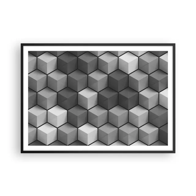 Cuadro Poster de Pared 100x70cm Póster Marco 3D Cubo Moderno Wall Art Prints