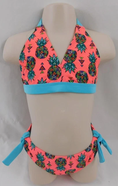 Girl's Circo SwimSuit SwimWear 2 Piece Bikini New Pink Pineapple Print XS