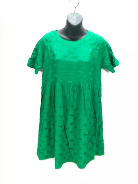 Asos Womens Dress Green Size 8 Elephant Print Short Sleeve Crew Neck Casual Gown