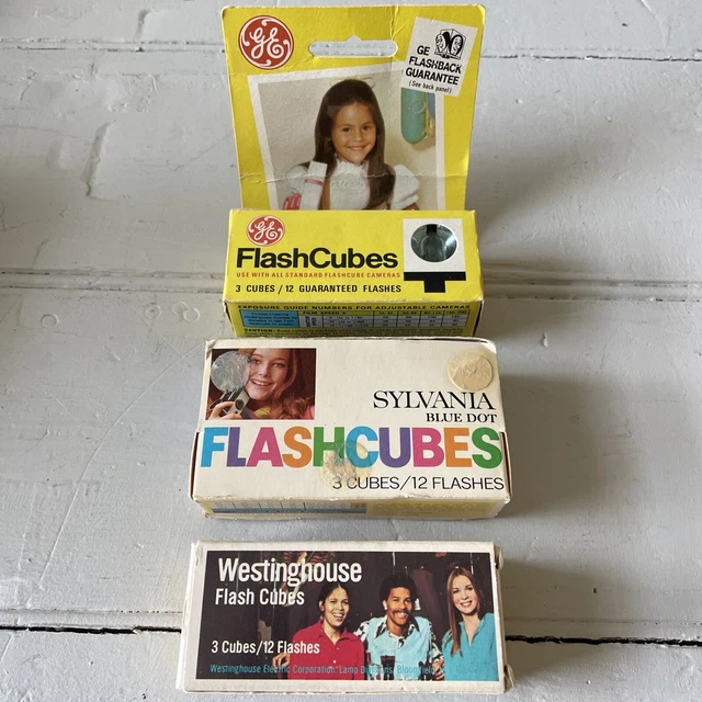 Cubos de flash GE Sylvania Westinghouse 36 flashes nuevo de lote antiguo