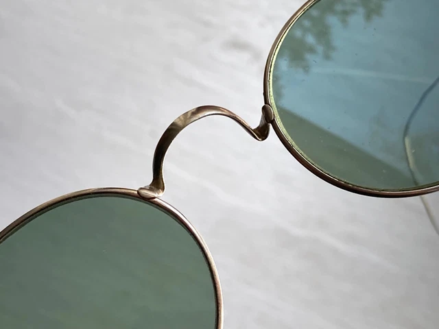 Antique Victorian Willson Sunglasses w/ Grey Glass Lenses - 1800's  Metal Frame
