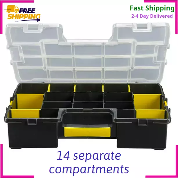 Stanley 25-Compartment Small Parts Organizer Storage Bin Plastic Containers  Lock