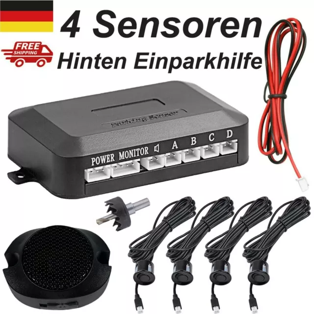 Einparkhilfe 4Sensoren zum Nachrüsten hinten Parkhilfe Rückfahrwarner PDC Audio