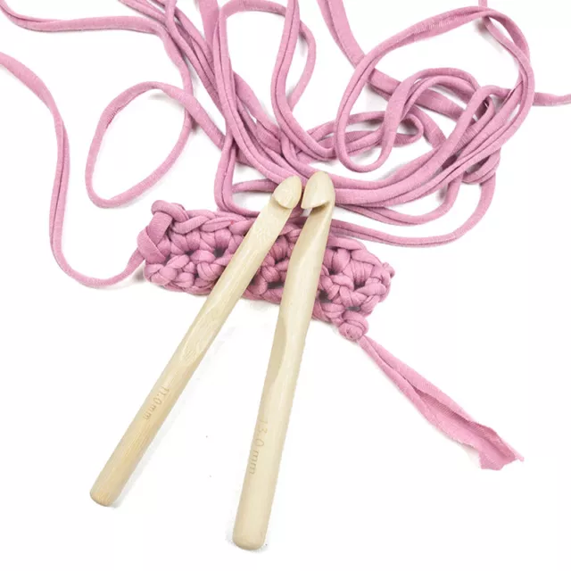 1Pair Big Wood Crochet Hook 11mm 13mm Weaving Needle Wooden Knitting Hoo-qi -LN