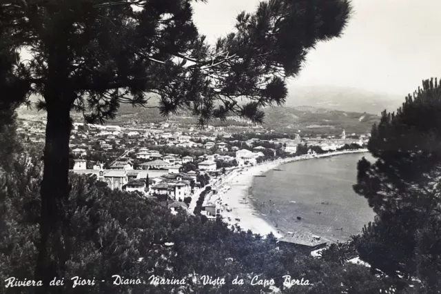 Cartolina - Riviera dei Fiori - Diano Marina - Vista da Capo Berta - 1960 ca.