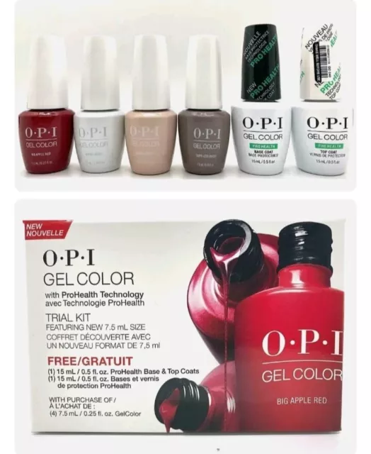 Opi Gelcolor Trial Kit 4 X 7.5ml + Prohealth Base / Top 15ml