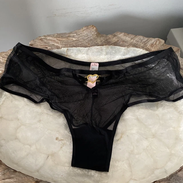 VICTORIA'S SECRET VERY Sexy Heartware BLACK Mesh Cheeky Panty UK 14 NEW  £20.00 - PicClick UK