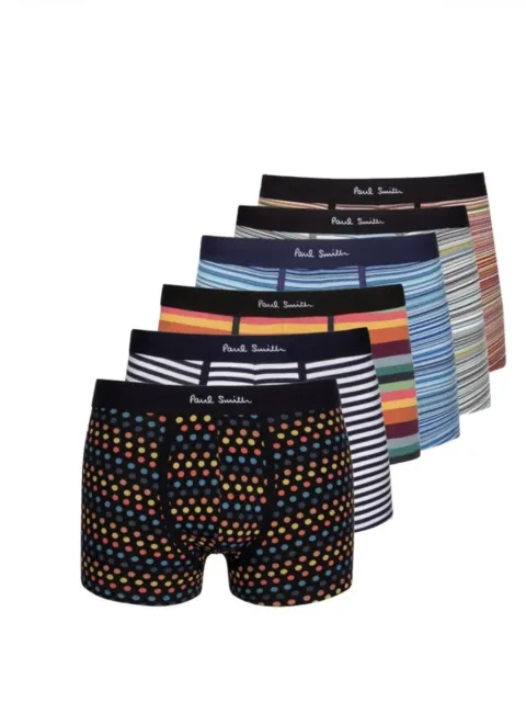 Ex PAUL SMITH Mens 3 Pack Boxers Briefs Assorted Patterned Trunks Shorts Size L