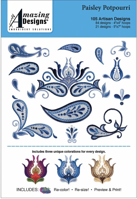 Popurrí de cachemira Amazing Designs 105 diseños artesanales ADL-94 totalmente nuevo sellado