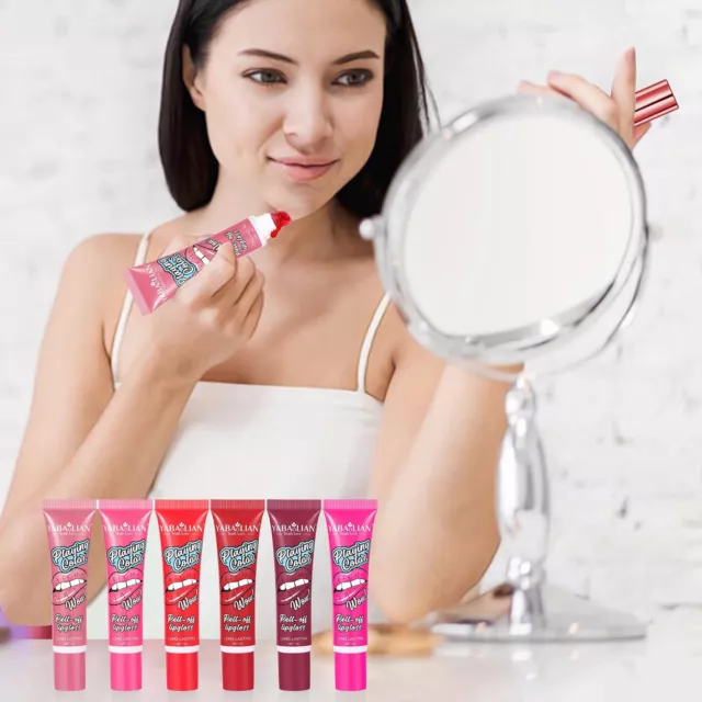 6 Colors Lip Gloss Tattoo Stain Peel Off Mask Long Lasting Lipstick Makeup Set