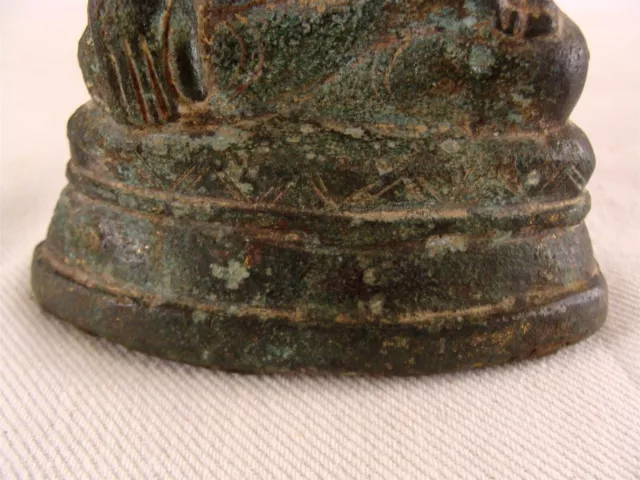 Antique 19C Burmese Bronze Seated Buddha Figure 4