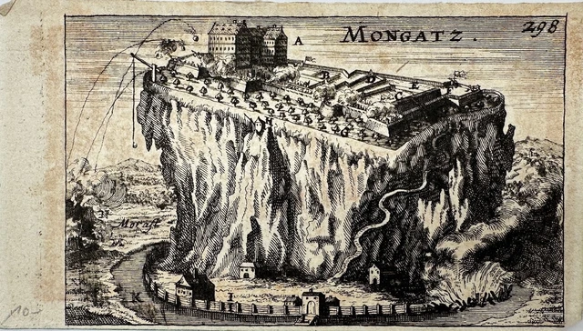 Antique Topography - View of the Castle Mukachevo - Meisner's Treasure Chest