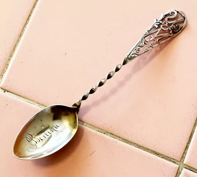 Vintage Sterling Silver Souvenir Spoon University of Michigan Maine Rertina