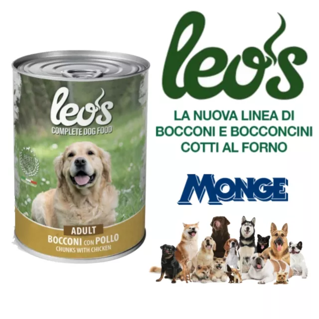 MONGE ALIMENTO CIBO BOCCONCINI PER CANI CANE UMIDO 415gr POLLO BOCCONI 12 PEZZI