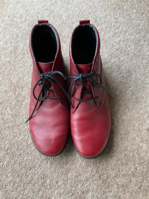 Josef Seibel Red Ladies Leather lace up  boots size 39,
