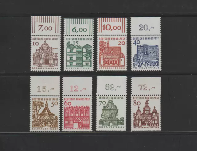 Bund 454-461 "Deutsche Bauwerke" kpl. mit Oberrand  postfrisch einwandfrei