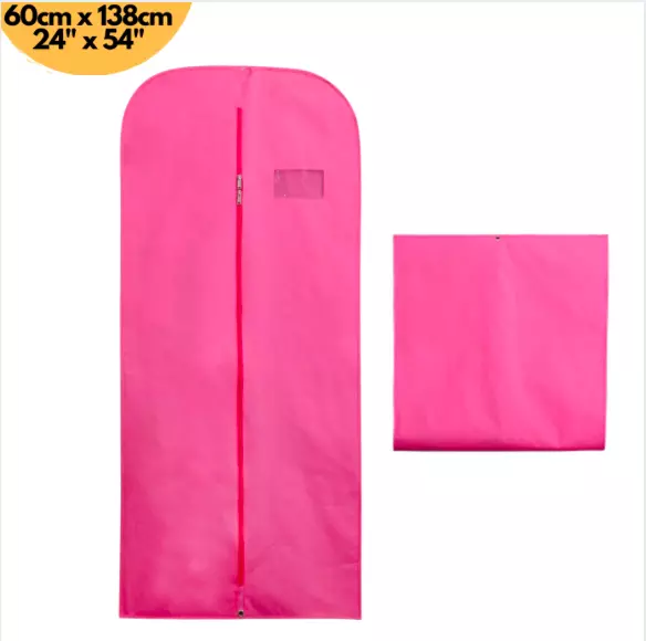 54" Suit Cover Pink Bags Garment Breathable Travel Zipped Long Dress Covers Bag