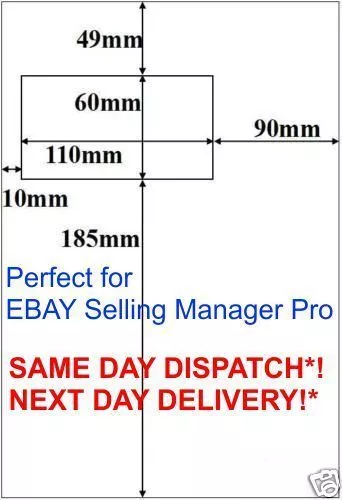 110x60x eBay selling manager pro A4 Paper Integrated Peel off Label 14/F