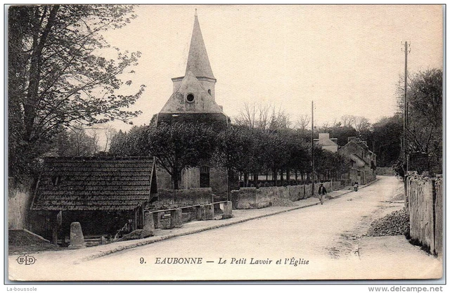 95 EAUBONNE - le petit lavoir et l'eglise