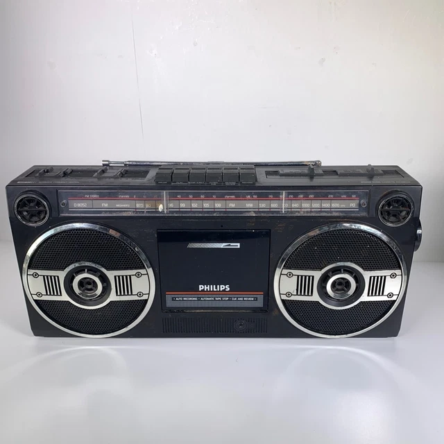 VINTAGE PHILIPS STEREO Radio Cassette Recorder CASSETTE FUNCTION NOT
