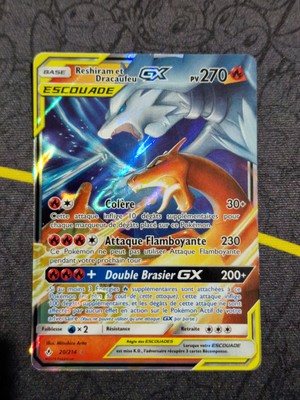 Carte Pokemon Reshiram et Dracaufeu GX 20/214