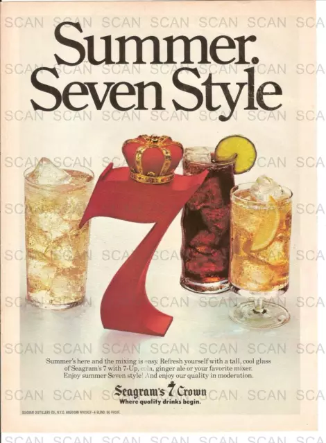 1979 Seagram's Seven Vintage Magazine Ad   Summer Seven Style