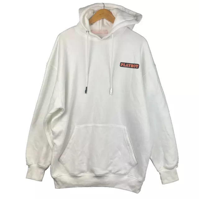 White playboy top hoodie missguided