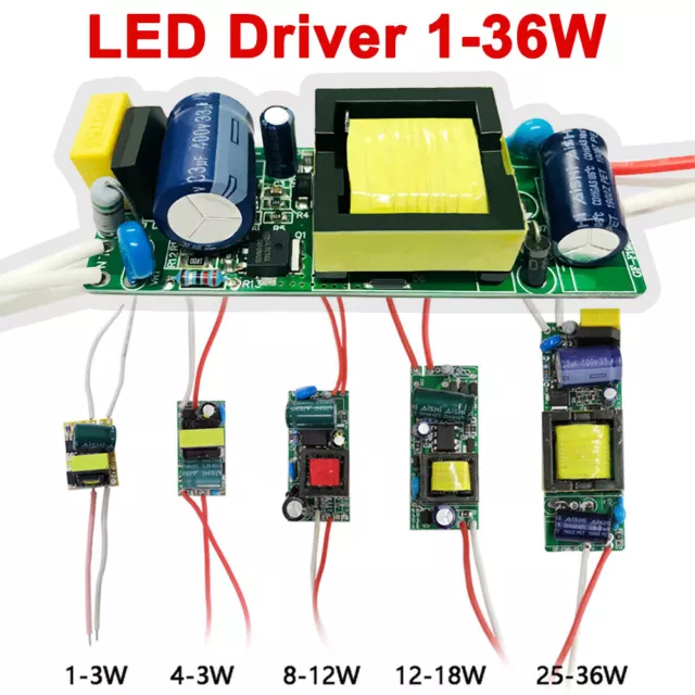 LED Driver 1-3W 4-7W 8-12W 12-18W 36W AC-DC 300mA Netzteil Trafo  Transformator