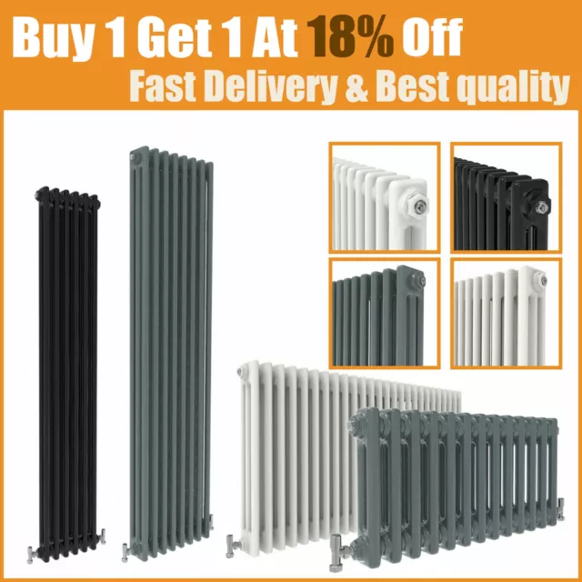 Vertical Horizontal Traditional 2 3 Column Radiator Cast Iron Style Rads Vintage