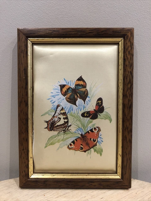 Petit Cadre Ovale Vintage Avec Peinture Sur Soie Fille Sarah Kay - Déco Ancienne - Occasion