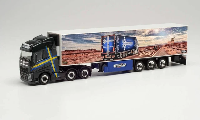 Herpa 313971 Volvo FH Globetrotter XL 2020 6x2 Con Sella E Valigia Refrigerata Blue Water - Modellino In Scala