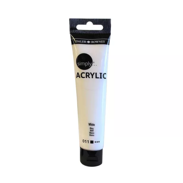 Daler Rowney Simply Acrylic Art & Craft Paint White Paint #011  75ml