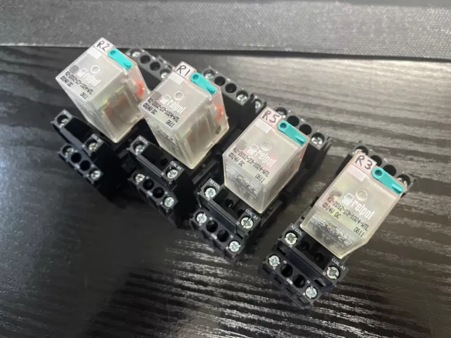 4x Relpol GZT2 Relay Socket 8 Pin 300V AC 12A DIN With Relays