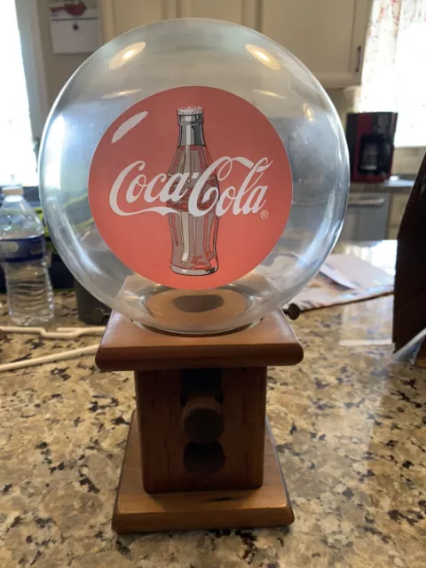 Vintage Coca-Cola Globe Glass & Wood Candy, Gumball, Nut Dispenser  Collectible
